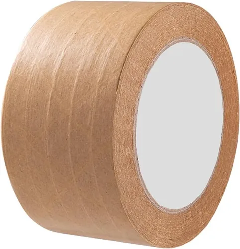 Vista 4 de Cinta de embalaje de papel kraft de 2 pulgadas x 50 yardas, cinta de embalaje marrón resistente, recambios de cinta de sellado de caja de escritura