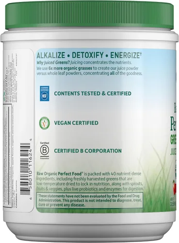 Vista 9 de Garden of Life - Polvo orgánico crudo perfecto para alimentos verdes, polvo de superalimentos , 0658010116244, 1