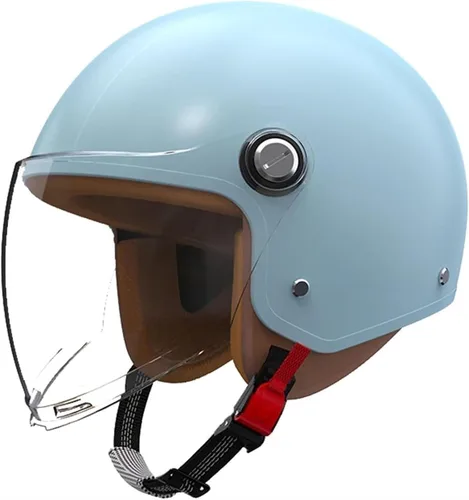 Vista 9 de Cascos Retro 3/4 de Motocicleta Medio, Aprobados por DOT Vintage Scooter Dirt-Bike Go-Kart Ciclomotor Bicicleta Eléctrica Ligeros Hebilla Rápida