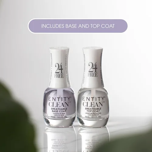 Vista 3 de Entity Juego de esmalte de uñas limpio, paquete de 6 esmaltes de uñas combinado con capa superior y base, juego libre de crueldad animal y vegano