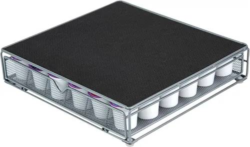 Vista 9 de Restaurantware - Soporte para cápsulas de café de 6.69 x 6.69 x 8.66 pulgadas, organizador de cápsulas de café de hierro para 27 K-Cup, cajón