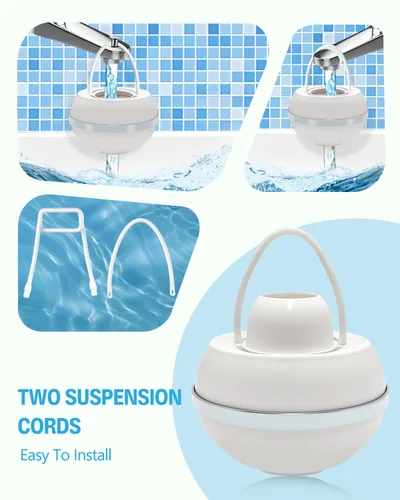 Vista 5 de Filtro de agua de baño para grifo de bañera, filtro de bola de bañera de 8 etapas para fregadero de baño, suavizante de agua dura de ducha de 2500