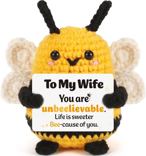 Vista 21 de LEJIAJINW - Regalos para tía para mujer, regalos de cumpleaños para tía de sobrina sobrina, linda abeja de ganchillo hecha a mano, regalo único