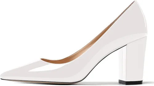 Vista 3 de WAYDERNS Zapatos de tacón alto con puntera puntiaguda para mujer, de 3.5 pulgadas