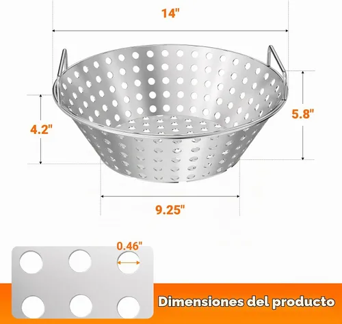 Vista 2 de Skyflame Cesta de carbón de acero inoxidable de 14 pulgadas para parrillas