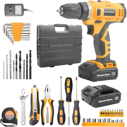 Vista 6 de 47 unids 12 V taladro inalámbrico kit de herramientas de mano para el hogar w/2