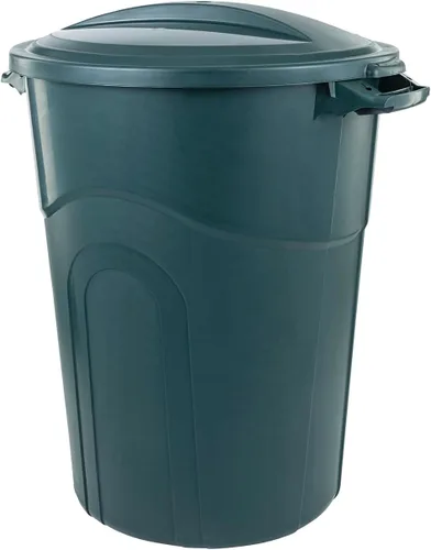 Vista 11 de United Solution TI0087 - Contenedor de basura redondo de 20 galones, color negro, fácil de transportar con construcción resistente, asas de paso