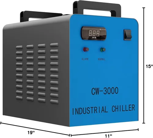 Vista 9 de OMTECH Enfriador de agua industrial 9L 2.6gpm CW-3000 enfriador de agua para 40W K40 CO2 grabado láser y máquinas de corte, sistema de refrigeración