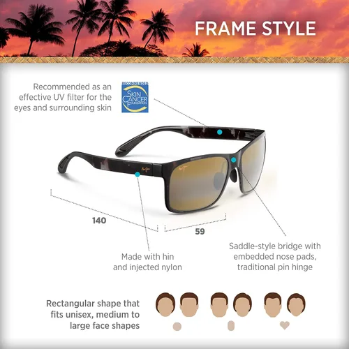 Vista 6 de Maui Jim Red Sands - Gafas de sol rectangulares