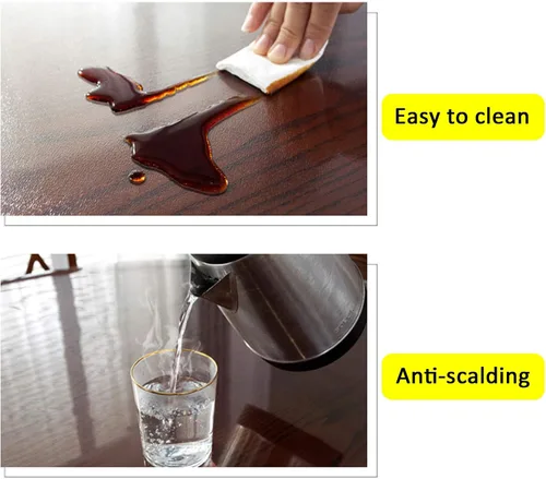 Vista 6 de 0.079 in PVC redondo mate transparente protector de mantel, resistente al agua, a prueba de aceite, antiescaldamiento para mesa de comedor de café