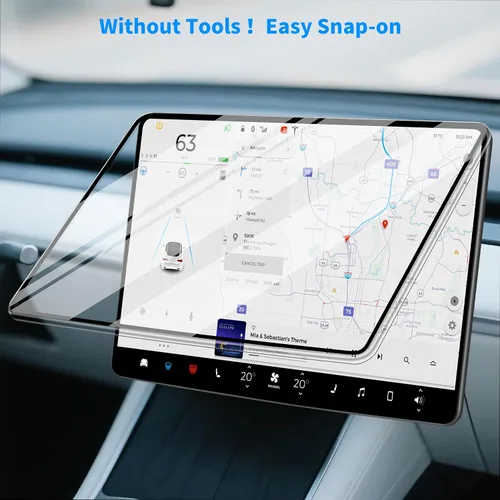 Vista 3 de ACESTAR Funda con protector de pantalla de vidrio templado diseñada para Tesla Model 3 Highland (2024/2025)/Model Y Juniper (2025/2026) Pantalla