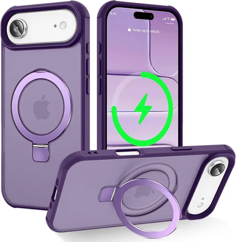Vista 148 de CHAOFEnG Funda magnética compatible con iPhone 11 con soporte, prueba de caídas de grado militar, compatible con imán, anillo translúcido, parte