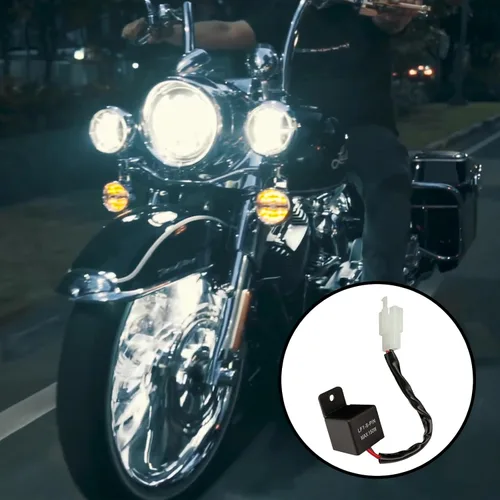 Vista 7 de Relé intermitente LED de 2 pines, relé de 12 V para relés de señal de giro LED de coche, relé de flash ajustable, kit de conectores de cableado