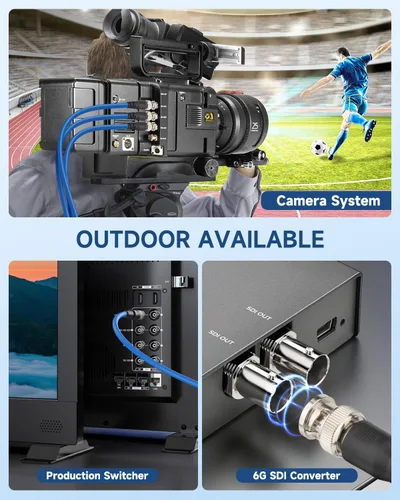 Vista 6 de Superbat Cable SDI 3G/6G/12G de 1 pie BNC Jumper Belden 1694A, compatible con video HD-SDI/3G-SDI/4K/8K, para convertidor de cámaras, cable SDI