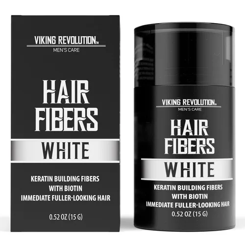 Vista 7 de Viking Revolution Fibras de cabello castaño rojizo para hombres adelgazantes, fibra gruesa para cubrir puntos calvos, fibras de construcción