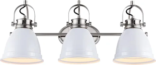 Vista 18 de JONATHAN Y Lámpara LED de tocador de 7 pulgadas, color verde menta/níquel, aplique de pared ajustable para espejo de baño, luz de cocina bohemia