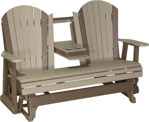 Vista 34 de LuxCraft Deslizador Adirondack de 5 pies con consola plegable (Premium - Caoba antigua)