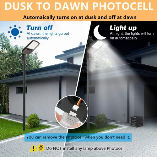 Vista 4 de Luz de estacionamiento LED al aire libre de 200 W con accesorio deslizante, 5000K luz diurna 28000LM 750W HPS/HID equivalente, UL comercial LED