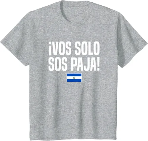 Vista 53 de Camiseta Vos Solo Sos Paja Salvadoran Slang Bandera de El Salvador, Negro