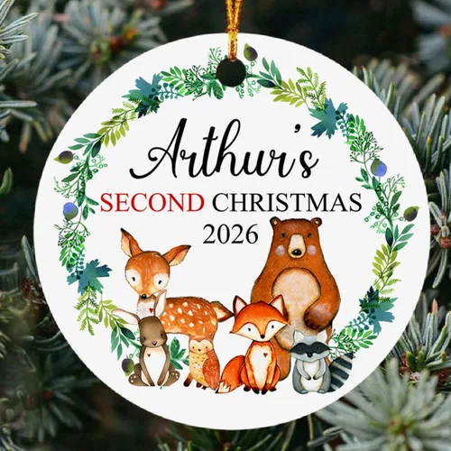 Vista 26 de Recuerdo personalizado para el segundo aniversario del señor y la fecha para pareja, adorno de aniversario de boda, decoración de árbol de Navidad