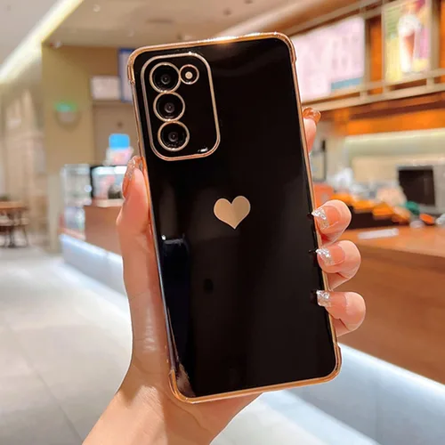 Vista 262 de phylla Funda de teléfono compatible con Samsung Galaxy A12 de 6.5 pulgadas, lindo corazón chapado en oro, elegante funda de lujo para mujer