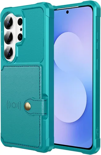 Vista 150 de Funda para Samsung Galaxy S21 Ultra con tarjetero, compatible con soporte magnético para automóvil, resistente a los golpes, resistente, suave, TPU