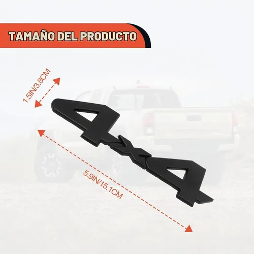 Vista 2 de Emblema universal con logotipo 3D 4X4, cobertura completa, adhesivo 3/M compatible con 4Run Tac Tun SUV Truck Pickup Model - Insignia ABS elevada
