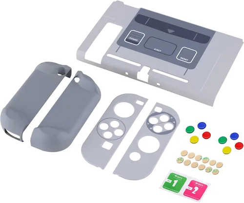 Vista 2 de eXtremeRate PlayVital - Cubierta trasera para Nintendo Switch, protector de control de mano NS Joycon carcasa dura, funda protectora acoplable