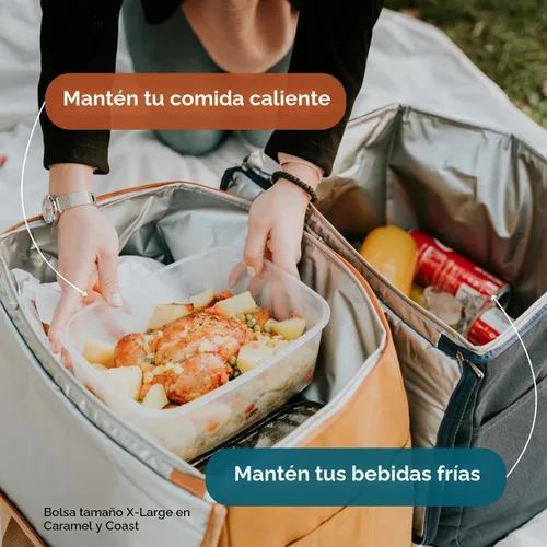 Vista 6 de Nook Theory Bolsa de comestibles reutilizable con aislamiento, a prueba de fugas, bolsa enfriadora grande