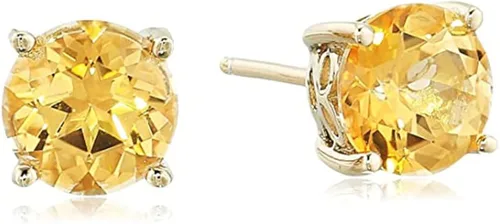 Vista 3 de Tienda Collection Plated Sterling Silver Stud Earrings made with Genuine Topaz Gemstones