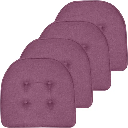 Vista 108 de Sweet Home Collection - Cojín de asiento de espuma viscoelástica y respaldo de caucho antideslizante con capitoné para silla, cojín en U, 17x16 Gris