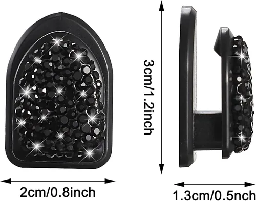 Vista 2 de WINKA Ganchos brillantes para automóvil, 4 piezas, accesorios de cristal, lindo gancho para salpicadero, llaves, lentes de sol, gancho