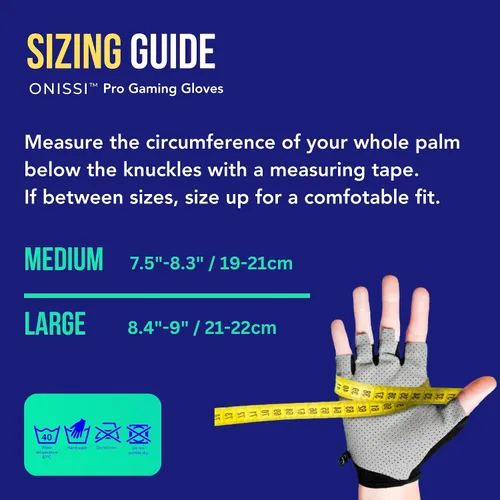 Vista 7 de ONISSI Pro Gaming Gloves for Sweaty HandsGamer Grip Gloves for Video GamesSim-Racing Gloves for Men and WomenAnti Sweat, Half Finger Gaming Gloves