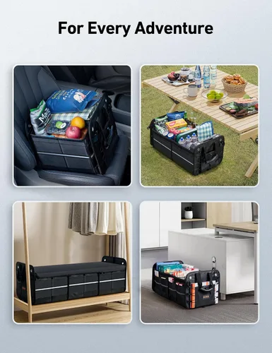 Vista 7 de AstroAI Organizador de maletero grande para coche todoterreno, camión, camioneta, caja de almacenamiento portátil plegable con bolsa enfriadora