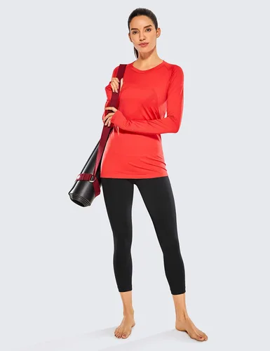 Vista 4 de CRZ YOGA - Pantalones de yoga ajustados con cintura alta para mujer, con sensación de segunda piel, para yoga y entrenamiento, leggings