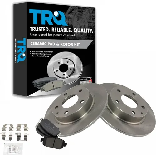 Vista 119 de TRQ Juego de pastillas de freno y rotor de cerámica trasera compatible con Honda Accord V6 1998-02 3.0L con frenos de disco traseros 02-06 Acura RSX