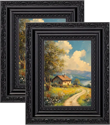 Vista 27 de eletecpro 8x10 Vintage Picture Frame, Glass Cover, Gold, 2-Pack Dorado