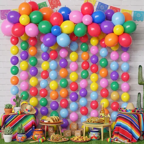 Vista 17 de 100 globos de látex, 10 pulgadas, color negro Enlazable para guirnaldas de arcos rápidos, decoración de boda, cumpleaños, Pascua, no necesita