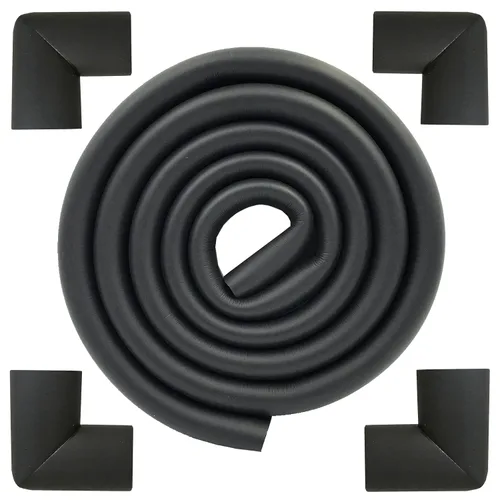 Vista 18 de U forma extra gruesa muebles mesa bordes protectores espuma 6.5 pies (negro) Parachoques NBR de alta densidad, corte fácil