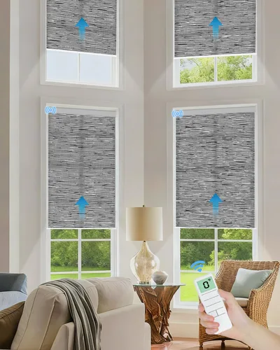 Vista 14 de Tokblind Persianas enrollables motorizadas de filtrado de luz con control remoto, persianas inteligentes para ventanas compatibles con Alexa Google