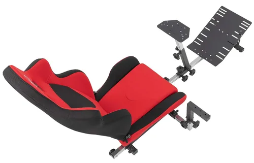 Vista 6 de OpenWheeler GEN3 Racing Wheel Simulator Stand Cockpit Red on Black, Video Game Controller, Fits All Logitech G923, G920, Thrustmaster, Fanatec