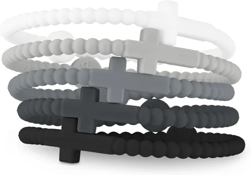 Vista 15 de Ryan & Rose Pulseras Jesús - Pulsera de silicona cruzada aleación