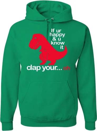 Vista 26 de Wild Bobby Sudadera con capucha unisex con estampado "If You're Happy and You Know it" de Dinausor