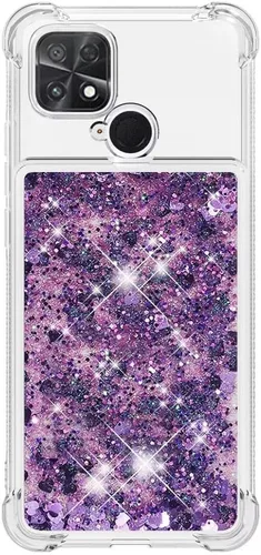 Vista 98 de Funda de silicona transparente con purpurina para Xiaomi Redmi A1 Bling Liquid Clear Star Heart Silicone Bumper a prueba de golpes, funda Azul