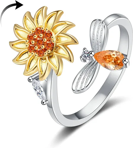 Vista 23 de Anillo de plata 925, anillos de plata ajustables para mujer, anillos de pulgar abiertos, anillos de circonio, anillos ajustables, anillos abiertos