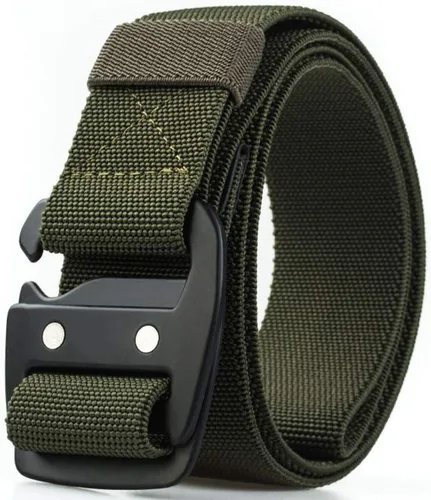 Vista 12 de WYuZe Cinturón elástico táctico para hombre, hebilla de metal de nailon elástico militar de 1.5 pulgadas
