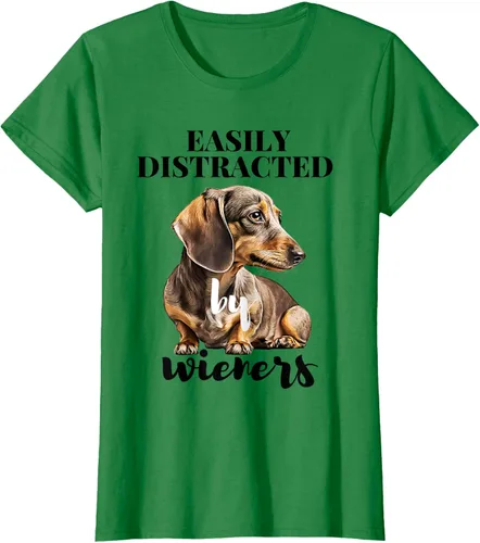 Vista 32 de Easy Distracted By Wieners Dachshund - Camiseta divertida para perro Weiner, Azul