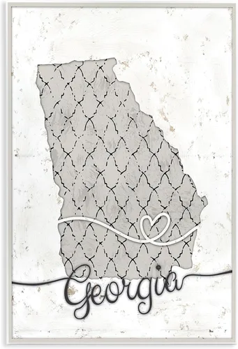 Vista 13 de Stupell Industries 'Georgia Agate Blue US State Design' Arte de placa de 2-Sin marco