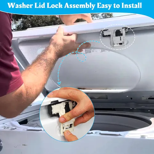 Vista 7 de W11307244 W10682535 Reemplazo de cerradura de tapa de lavadora para Whirlpool Maytag Amana Kenmore Series 110 200 500 Roper WTW5000DW1 RTW4516FW2