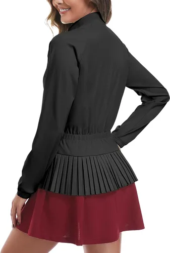 Vista 15 de Little Donkey Andy Chaqueta de golf UPF 50+ con dobladillo plisado para Negro